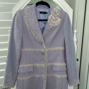 Jôn Lavender and pink long tweed coat